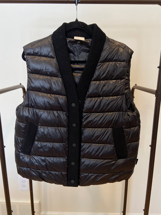 Varley Colwyn Combo Ribbed-Knit Trim Quilted Vest size L
