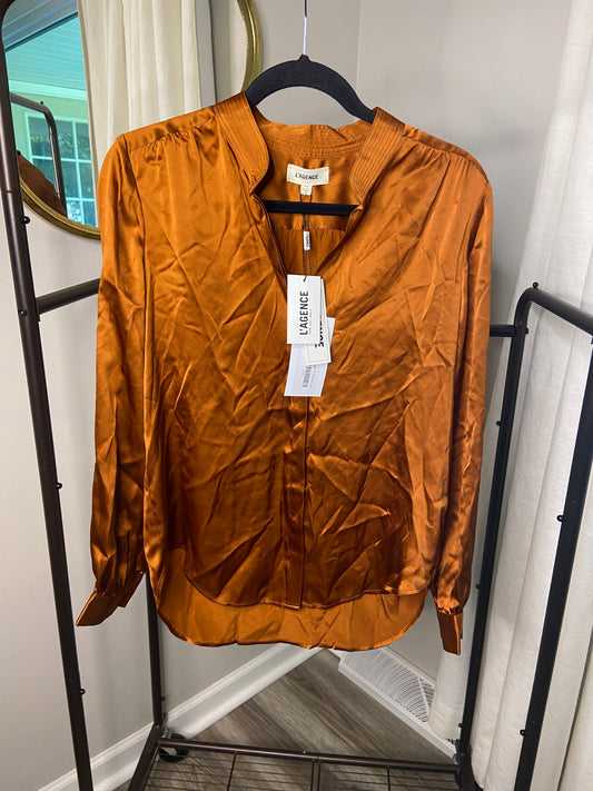 L'Agence Bianca Silk Satin Blouse size XS
