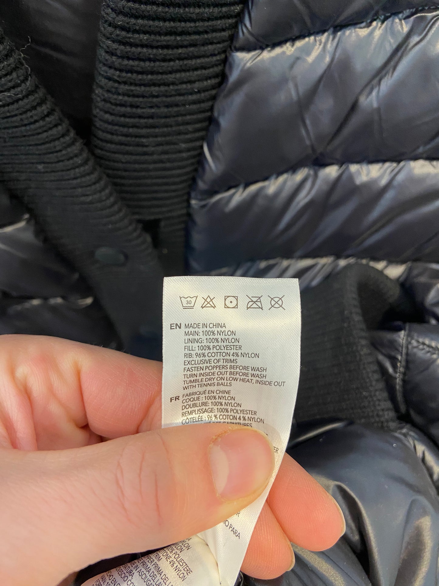 Varley Colwyn Combo Ribbed-Knit Trim Quilted Vest size L