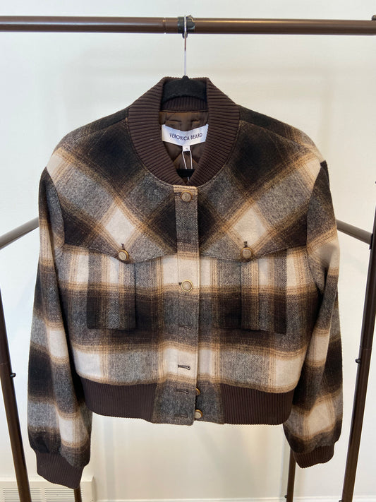 Veronica Beard Stanley Bomber Plaid Jacket size 10