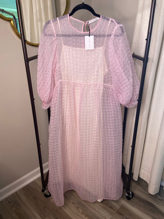Cecilie Bahnsen Karmen Textured Silk-Blend Chiffon Midi Dress size US 4