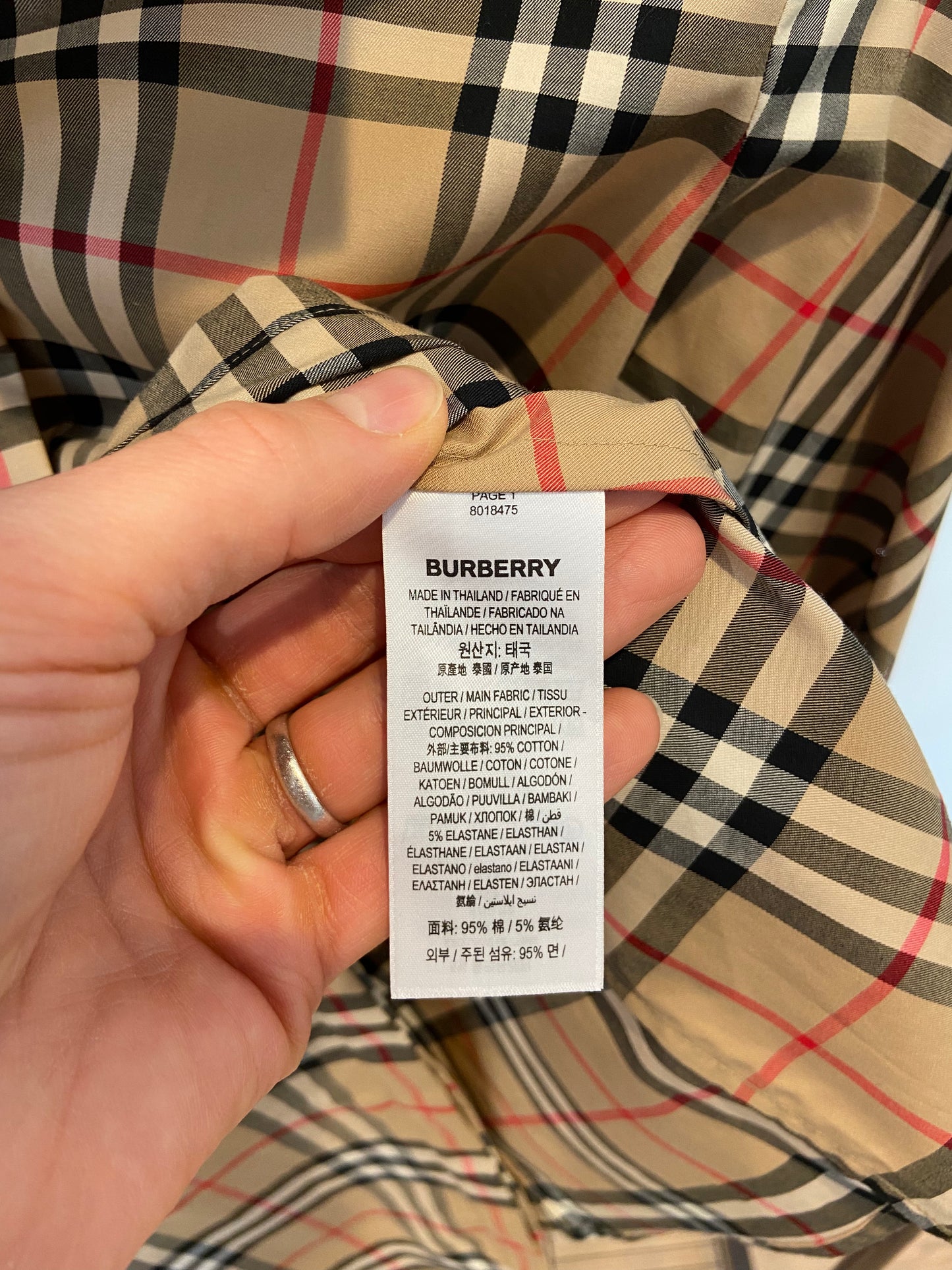 Burberry Vintage Check Stretch Cotton Twill Shirt size 4
