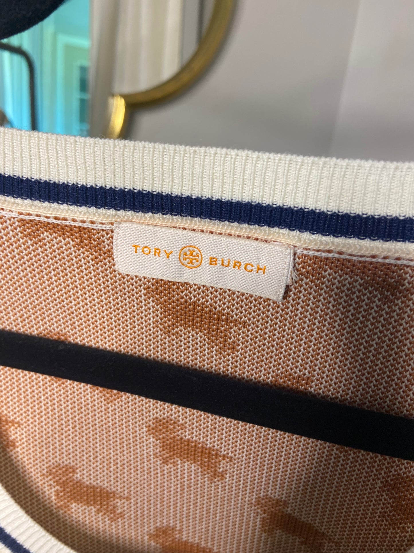 Tory Burch Jacquard Sweater Vest Dog Intarsia size L