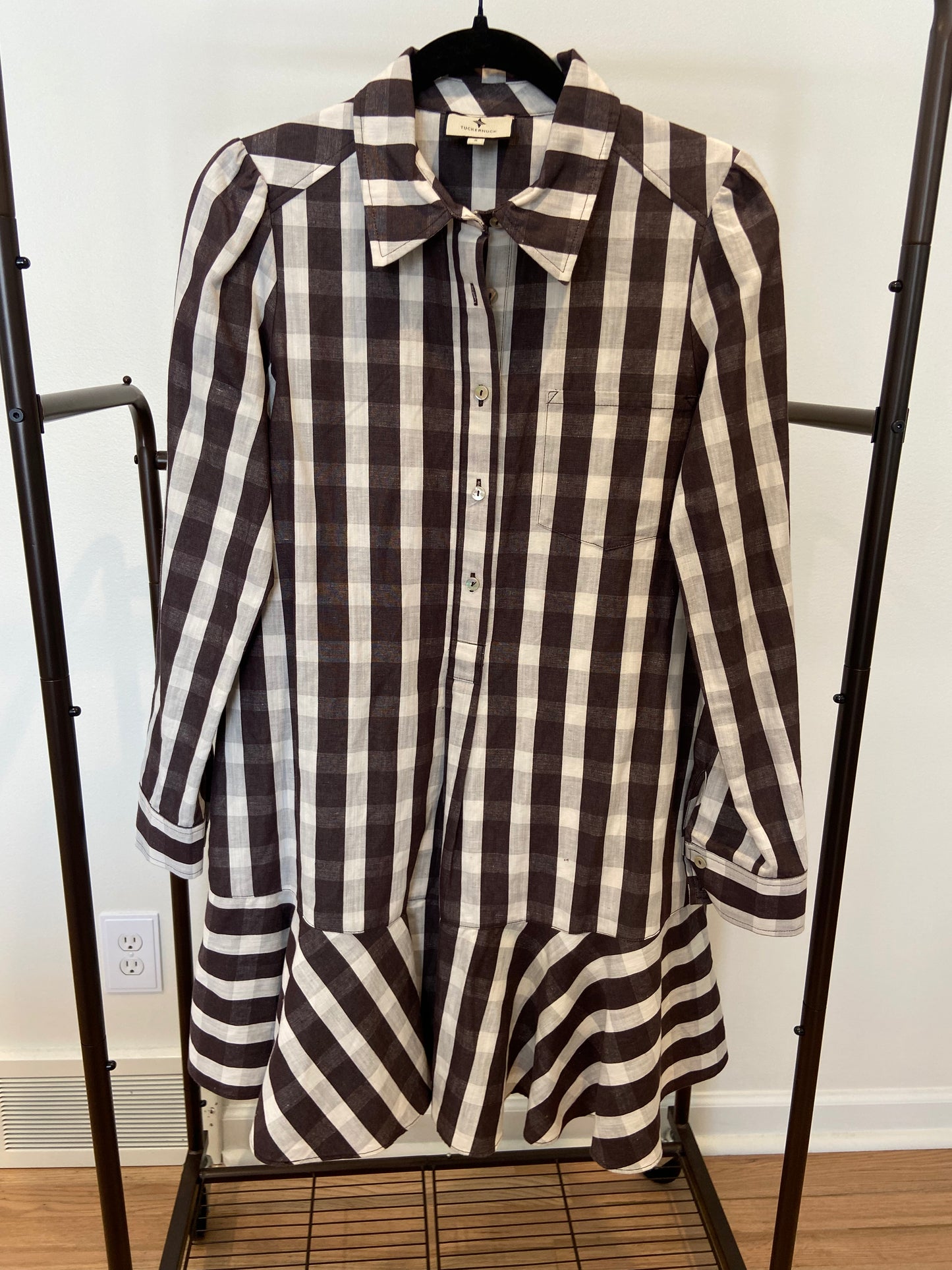 Tuckernuck Espresso Check Callahan Dress size S