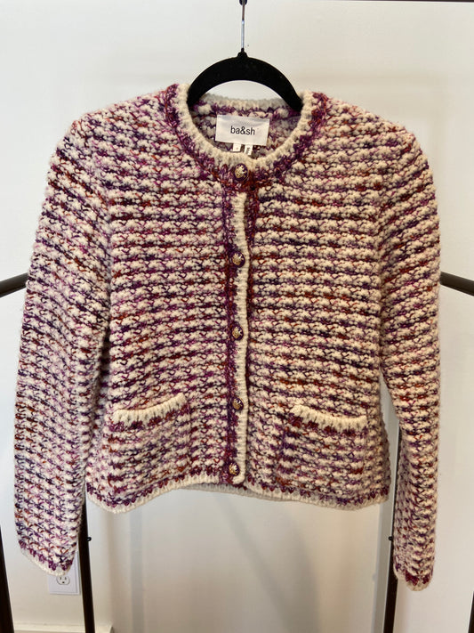 Ba&sh Short Knit Cardigan in Beloni Ecru size S