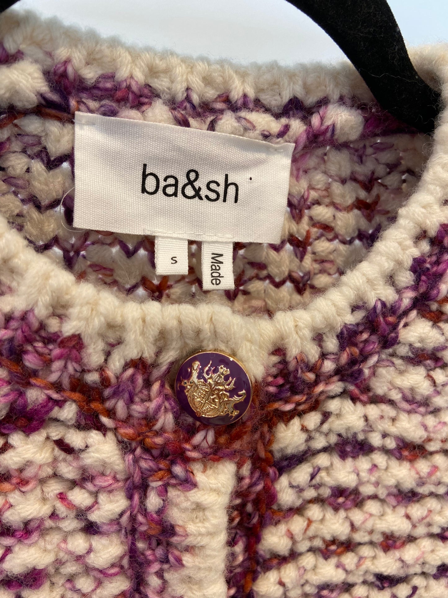 Ba&sh Short Knit Cardigan in Beloni Ecru size S