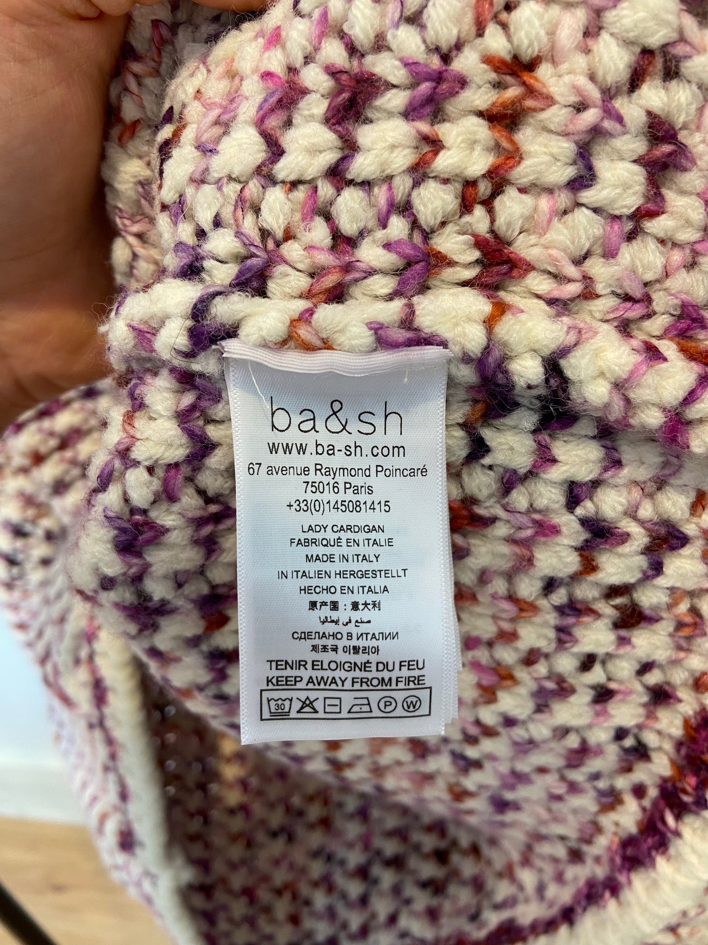 Ba&sh Short Knit Cardigan in Beloni Ecru size S