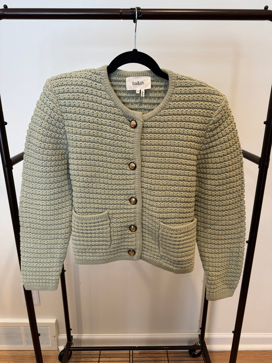 Ba&sh Gaspard Cardigan Jacket in Sage size XL