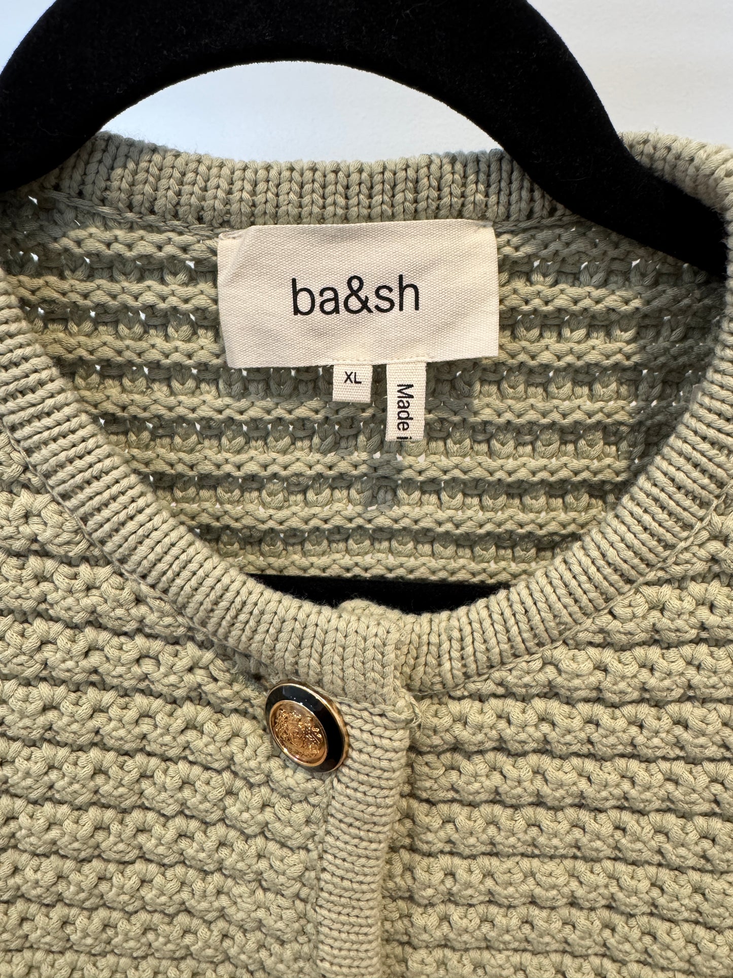 Ba&sh Gaspard Cardigan Jacket in Sage size XL