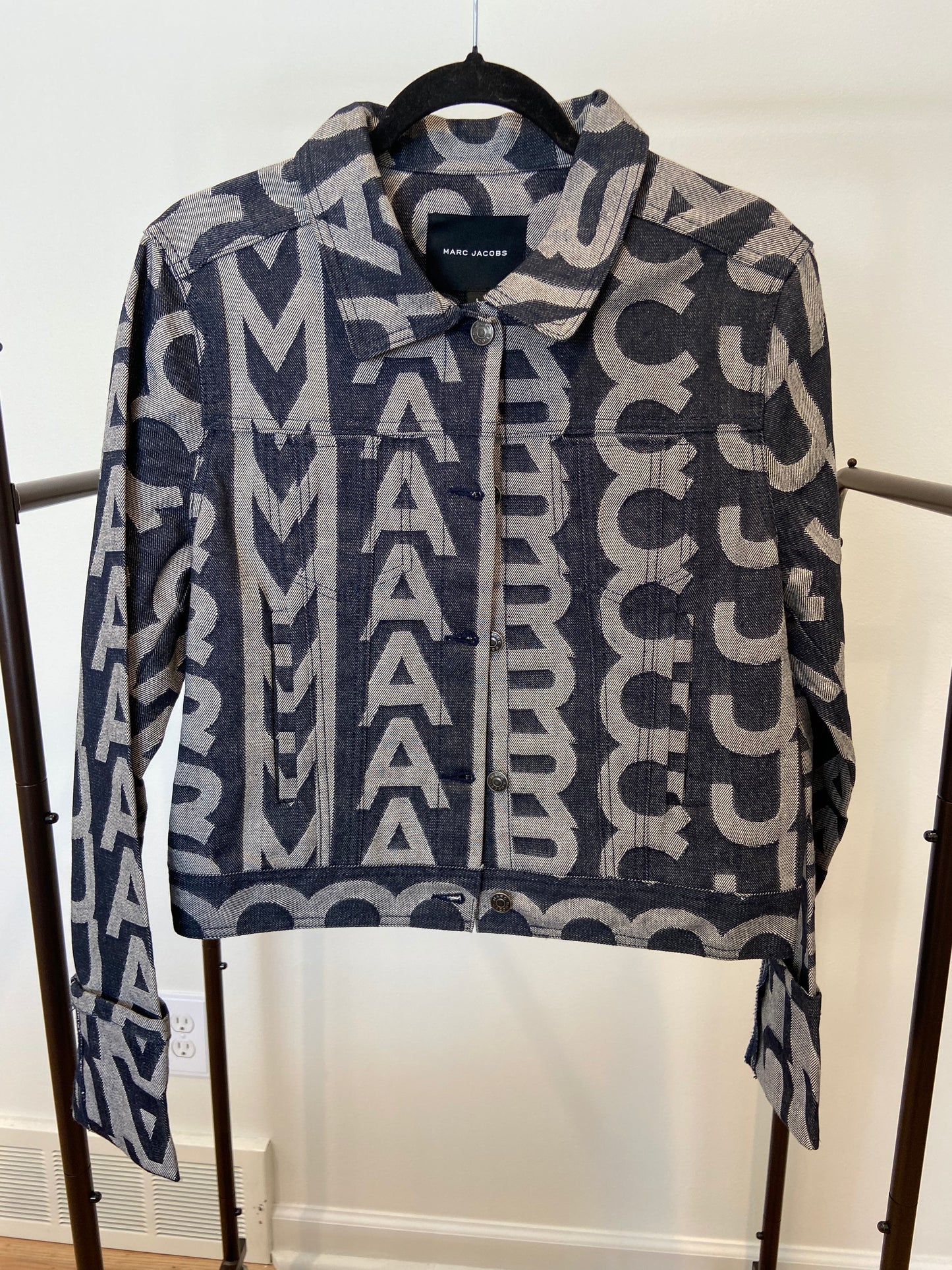 Marc Jacobs Raw Denim Jacket Monogram size L