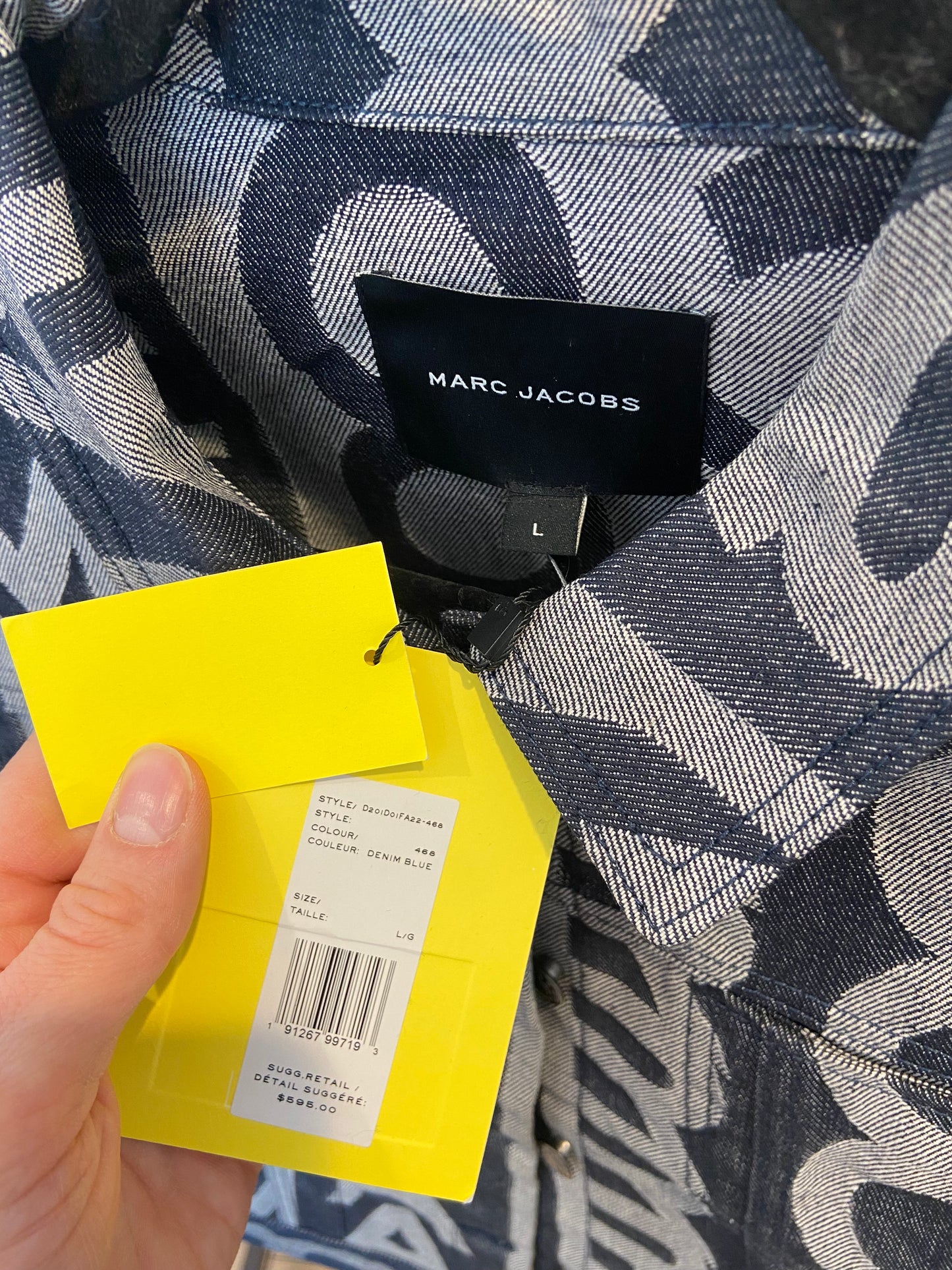 Marc Jacobs Raw Denim Jacket Monogram size L