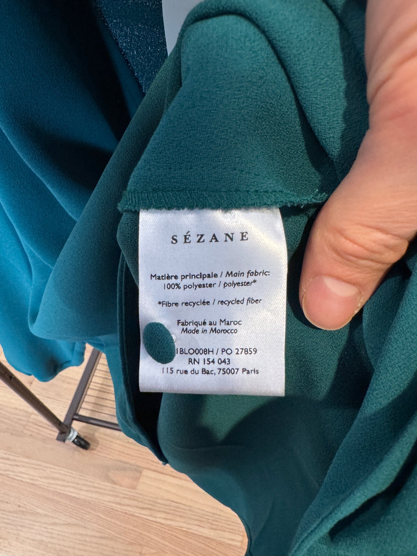 Sezane Abelia Blouse Bottle Green size 12