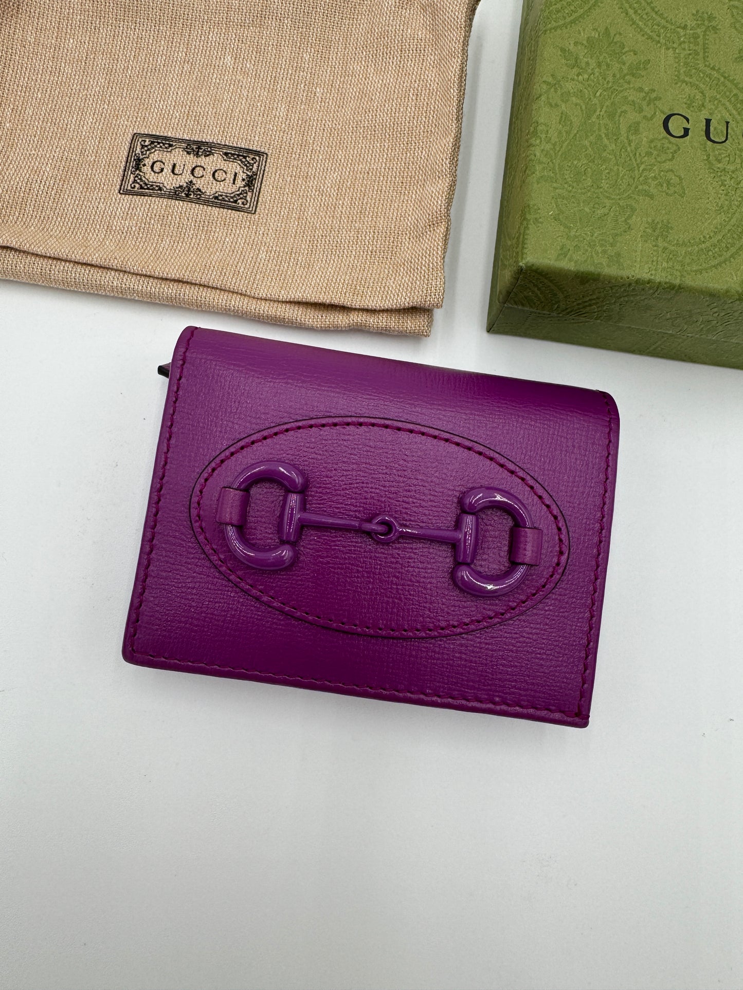 Gucci Horsebit 1955 Leather Card Case Wallet