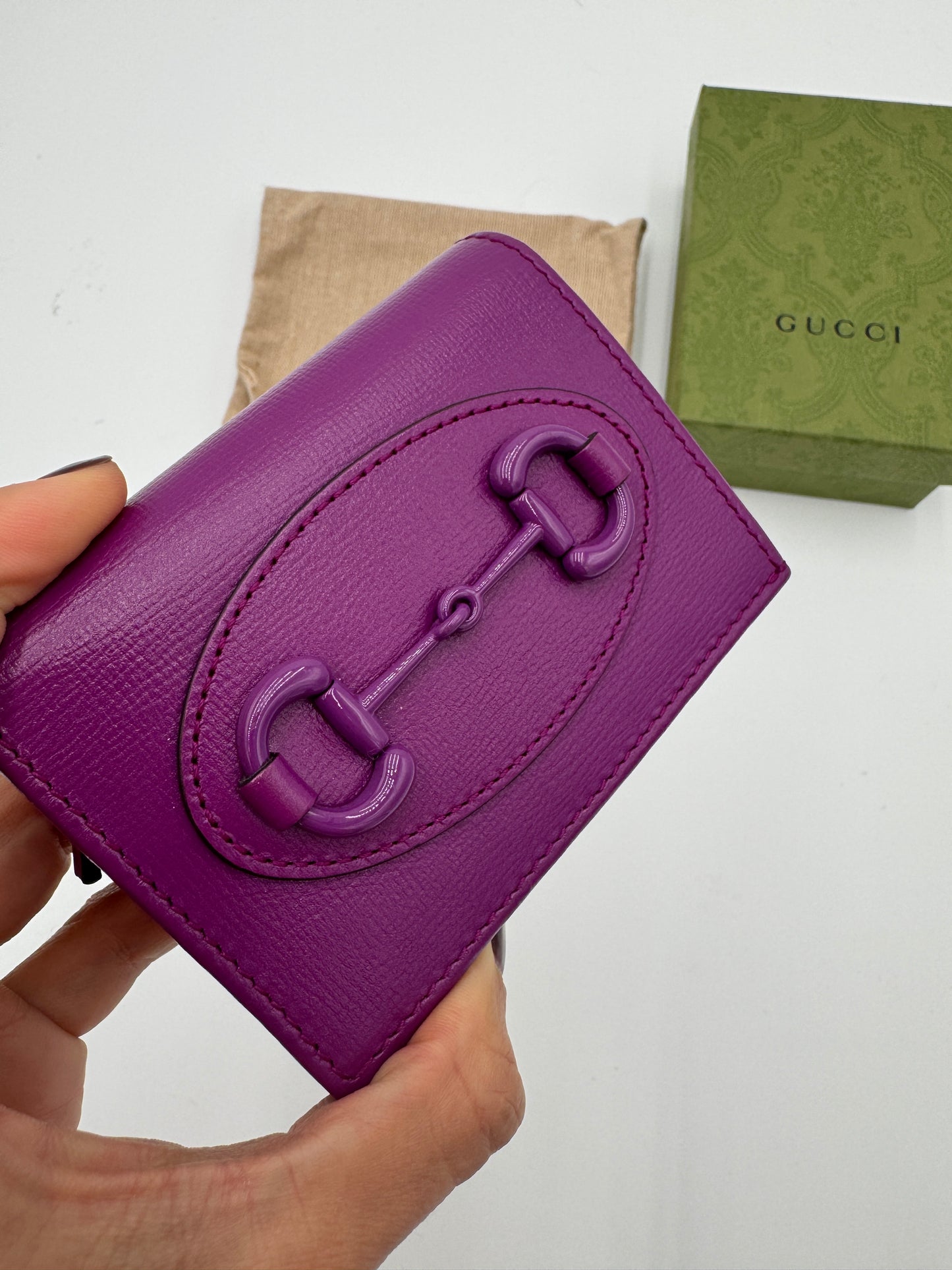 Gucci Horsebit 1955 Leather Card Case Wallet