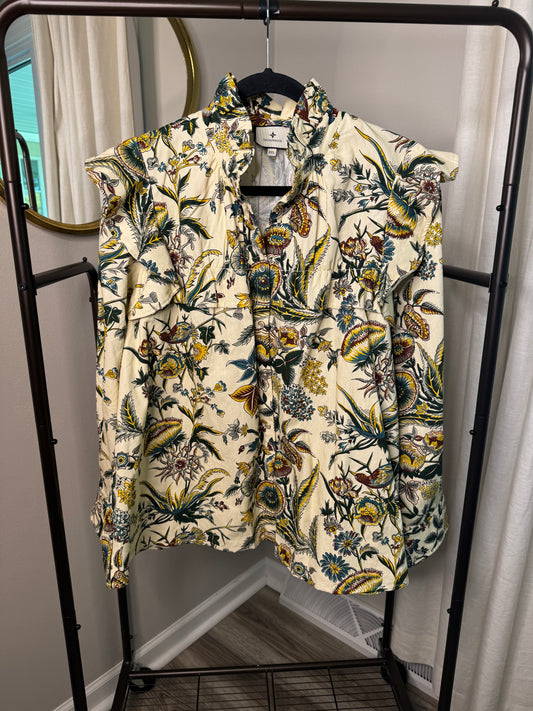 Tuckernuck Sharp Floral Winnie Blouse size XXL