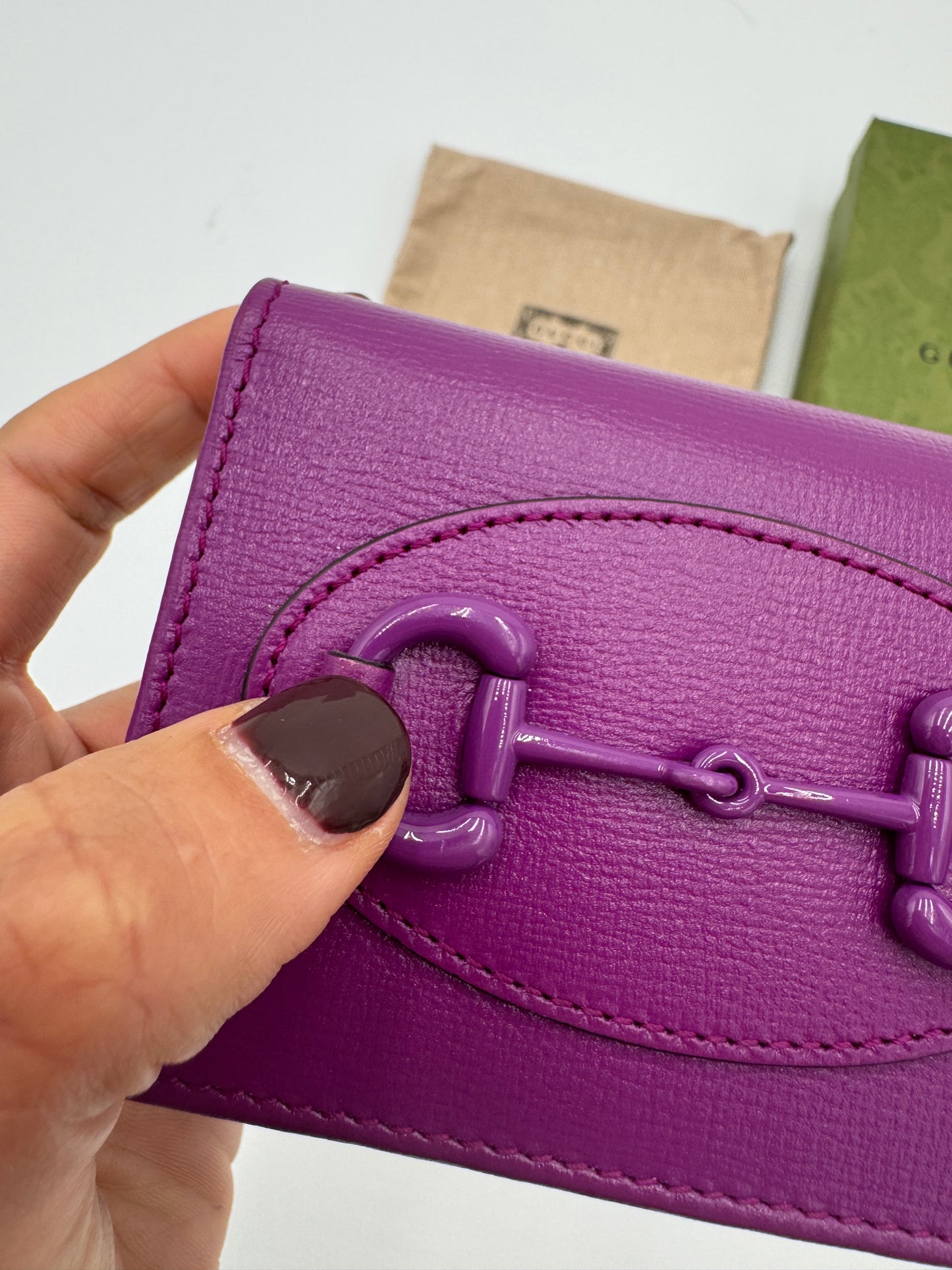 Gucci Horsebit 1955 Leather Card Case Wallet