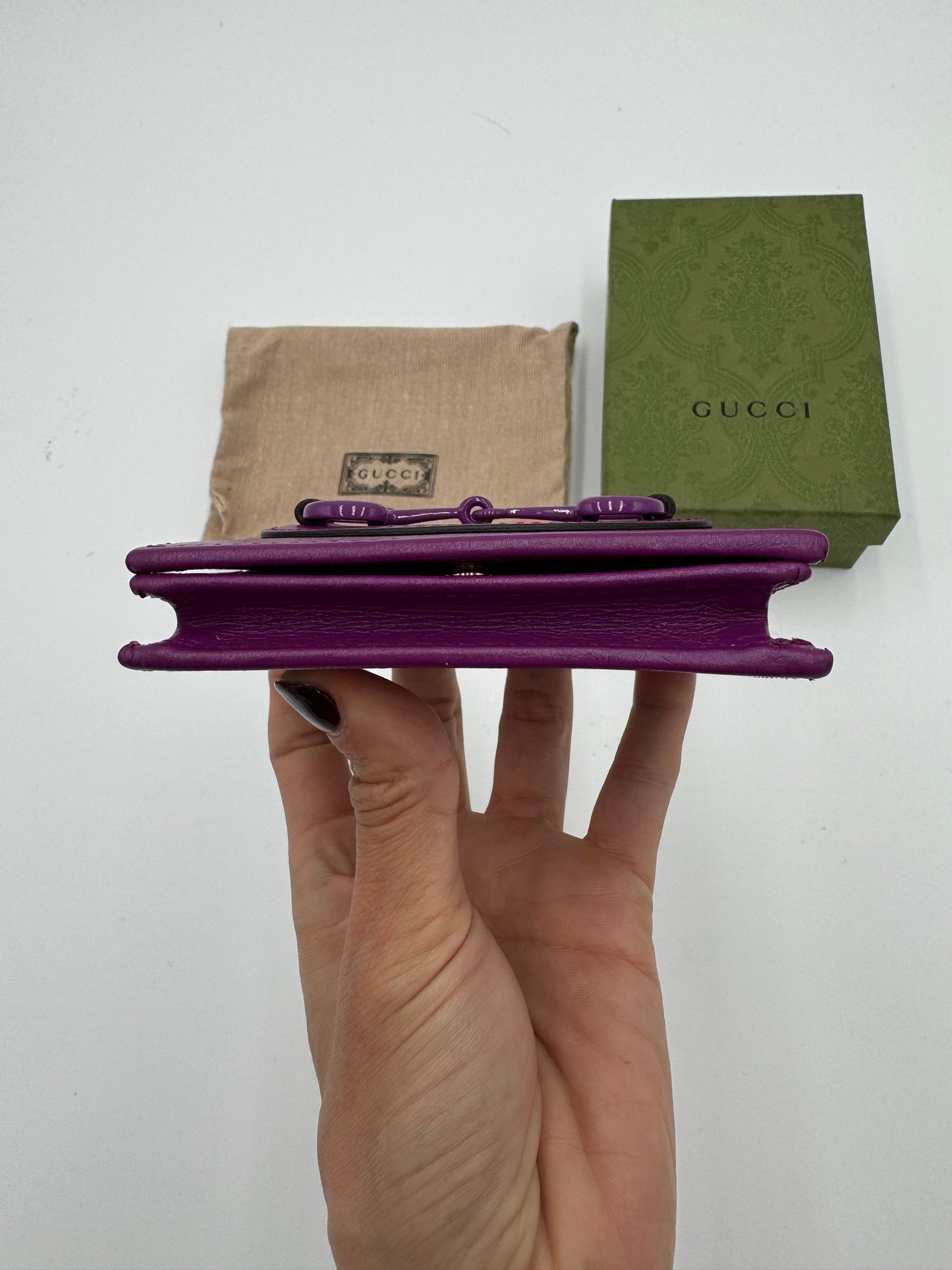 Gucci Horsebit 1955 Leather Card Case Wallet