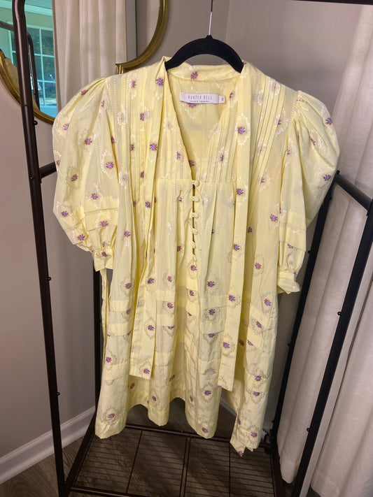 Hunter Bell Yellow Floral Jenkins Dress size XS