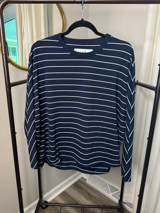 Frank and Eileen Oversized Striped Sweatshirt size M