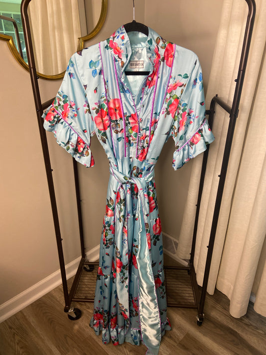 Sue Sartor Hamilton Kaftan Dress in Silk Satin size L