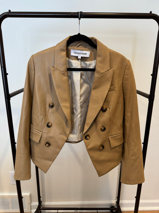 Veronica Beard Cooke Faux Leather Jacket size 12