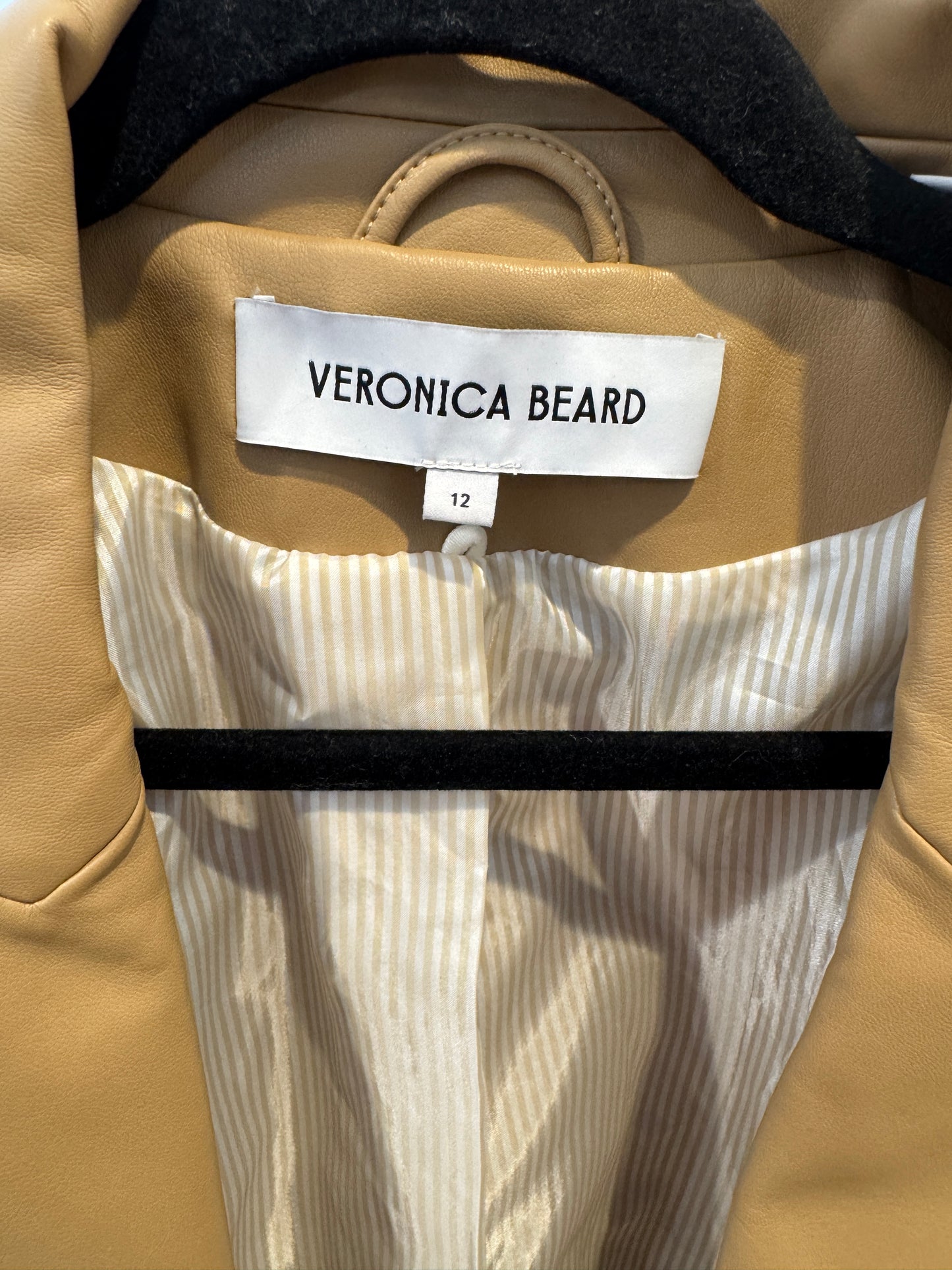 Veronica Beard Cooke Faux Leather Jacket size 12