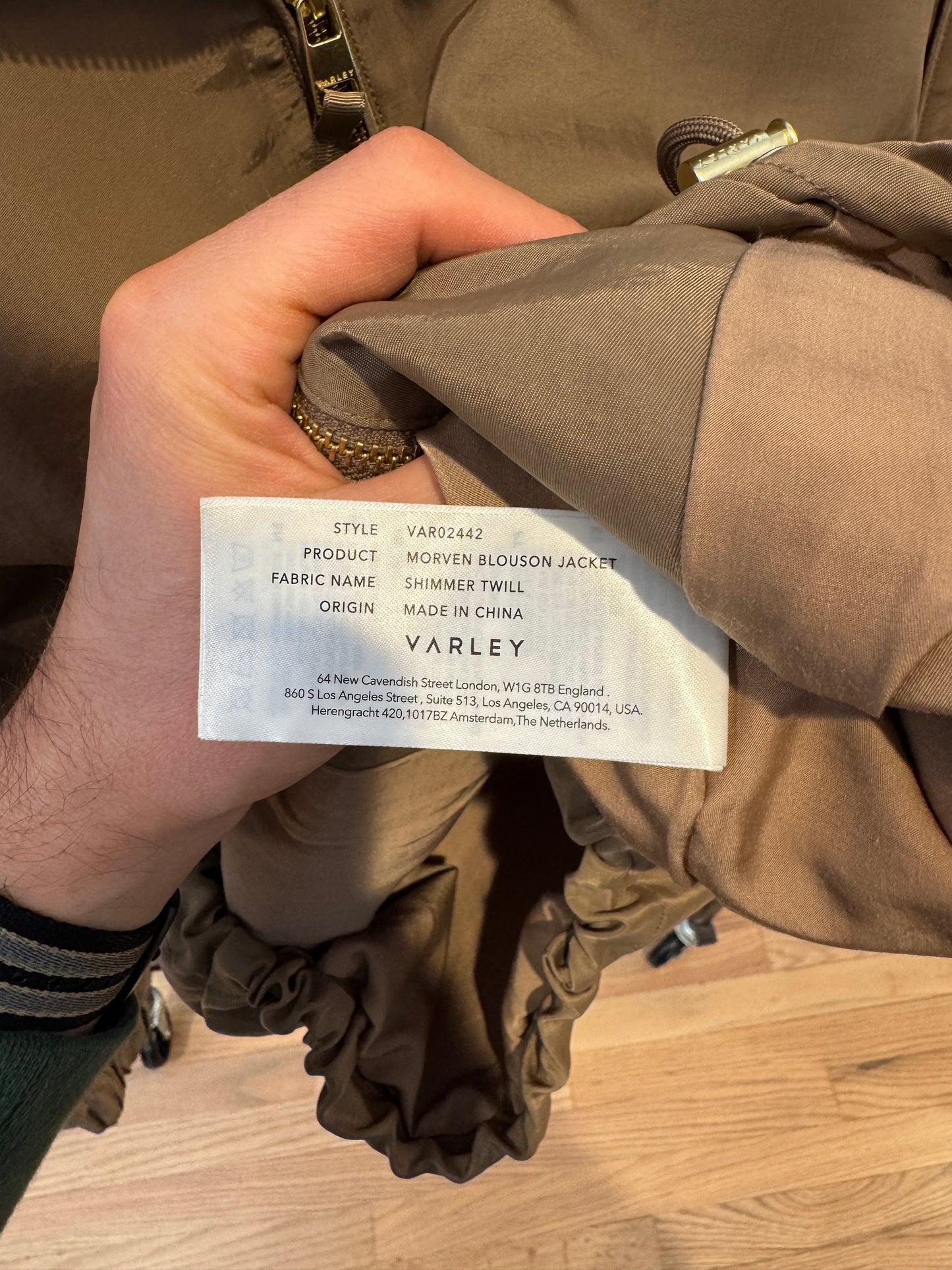 Varley Morven Blouson Jacket size XS