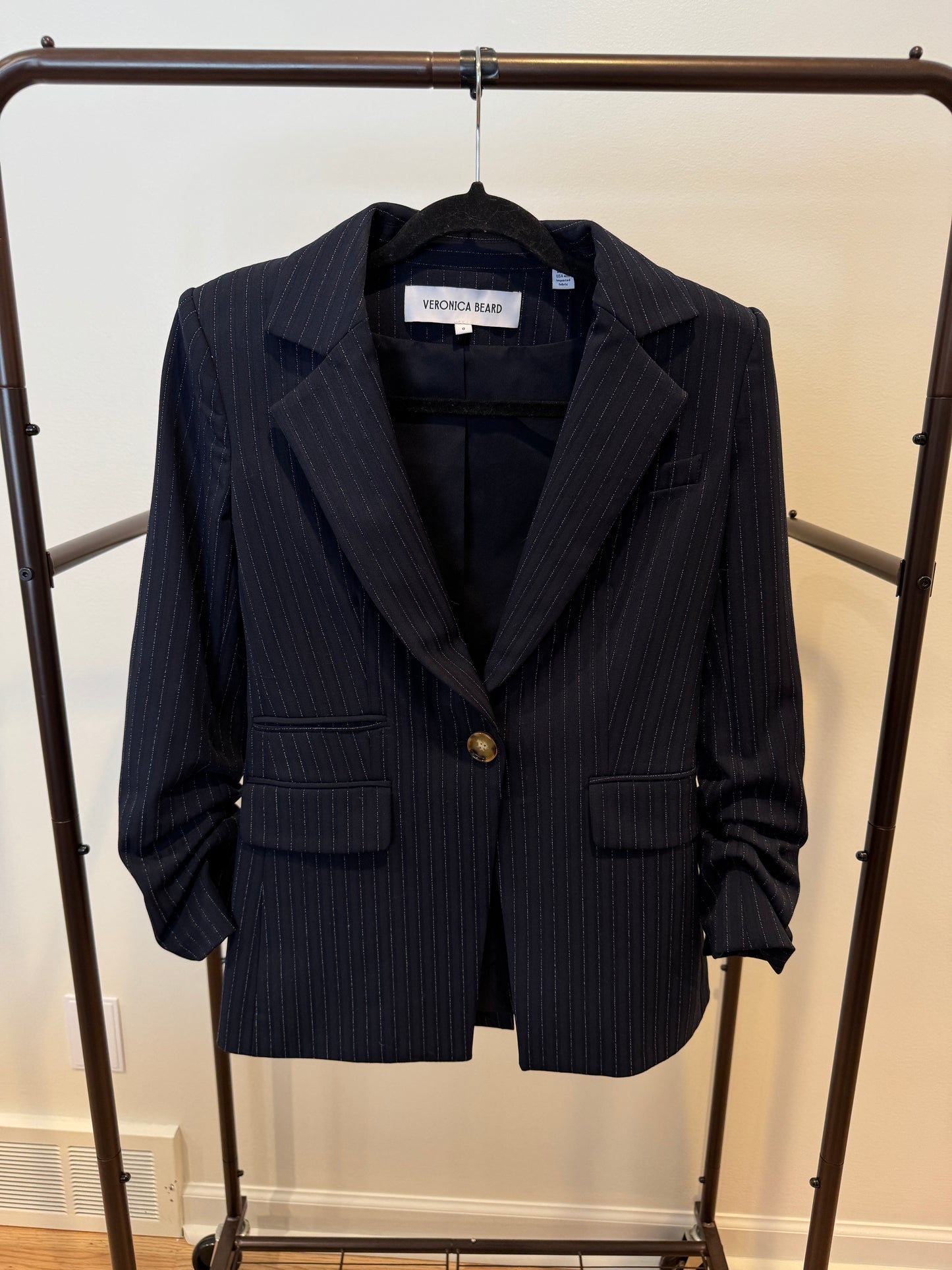 Veronica Beard Battista Navy Pinstriped Dickey Jacket size 0
