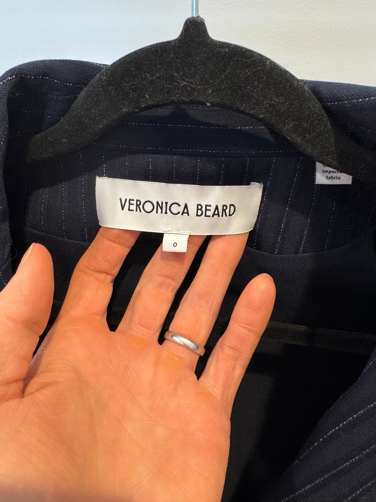 Veronica Beard Battista Navy Pinstriped Dickey Jacket size 0