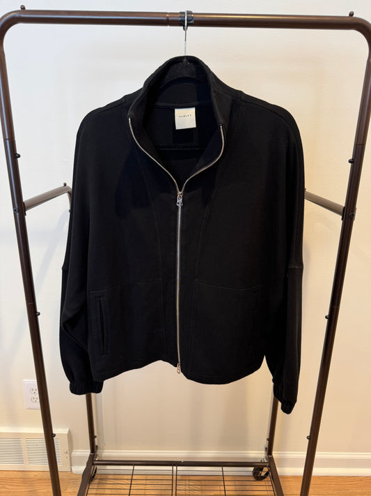 Varley Ashbury Front-zip Sweat Jacket In Black size S