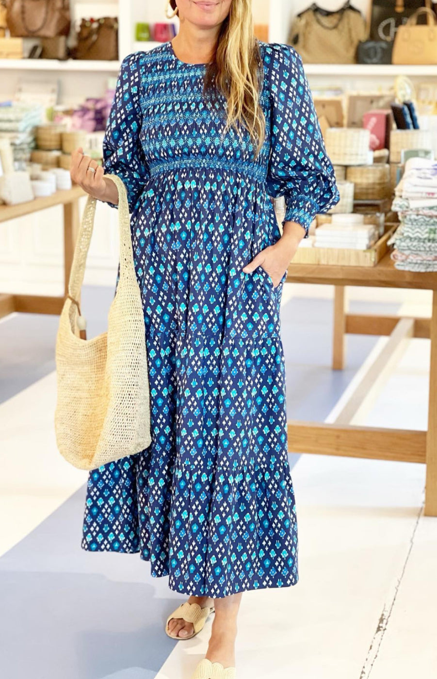 Pink City Prints Isabel Midi Dress size S