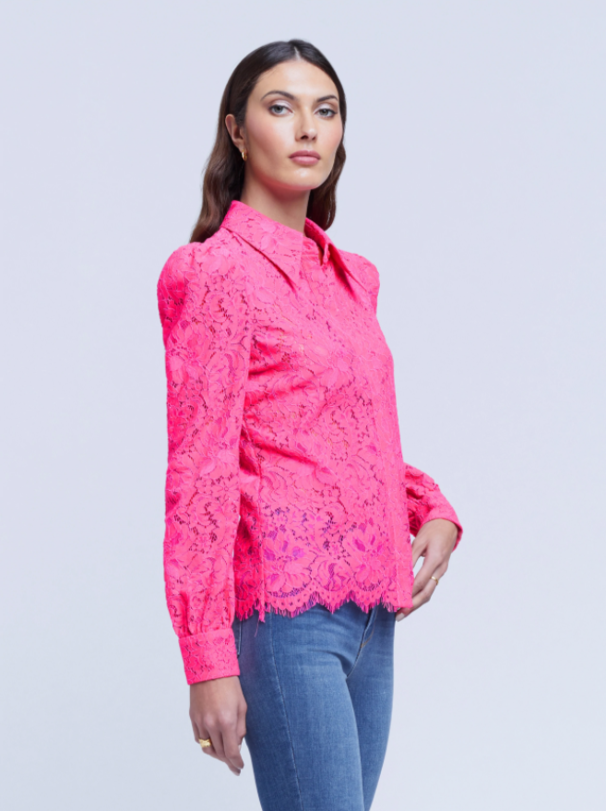 L'Agence Jenica Lace Blouse Rose size M