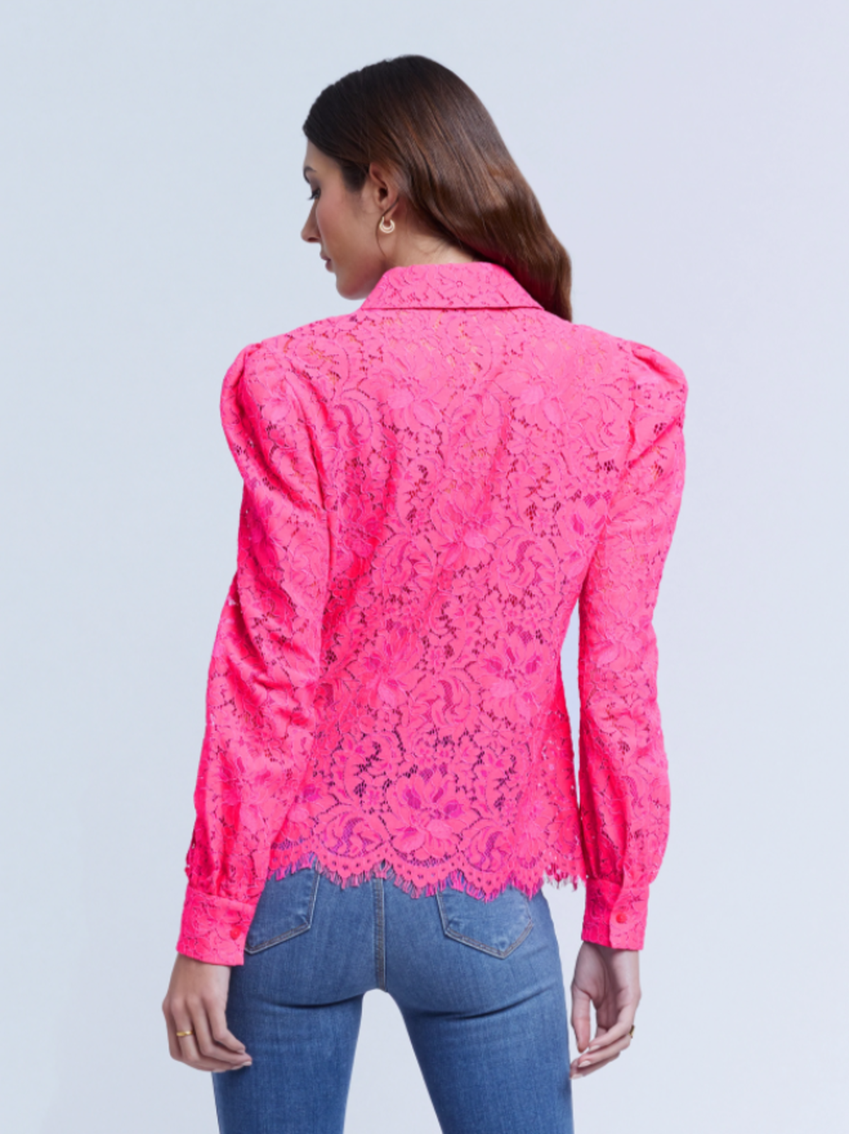 L'Agence Jenica Lace Blouse Rose size M
