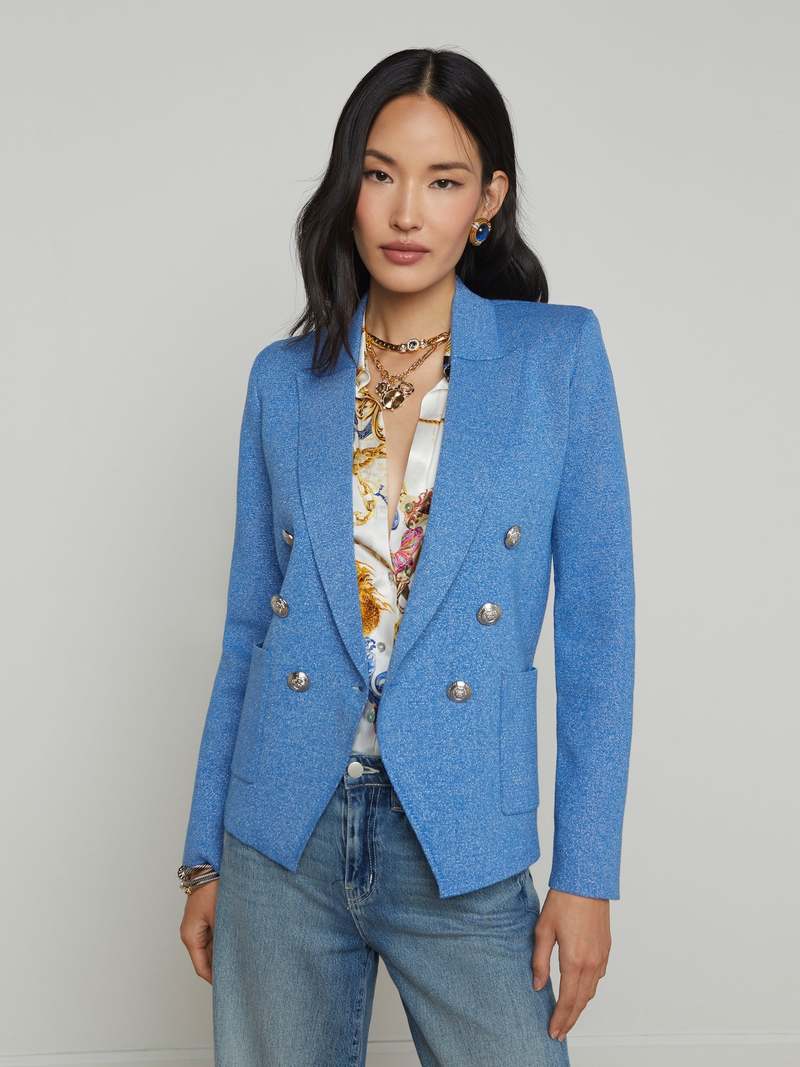 L'Agence Kenzie Double Breasted Blue Blazer size S