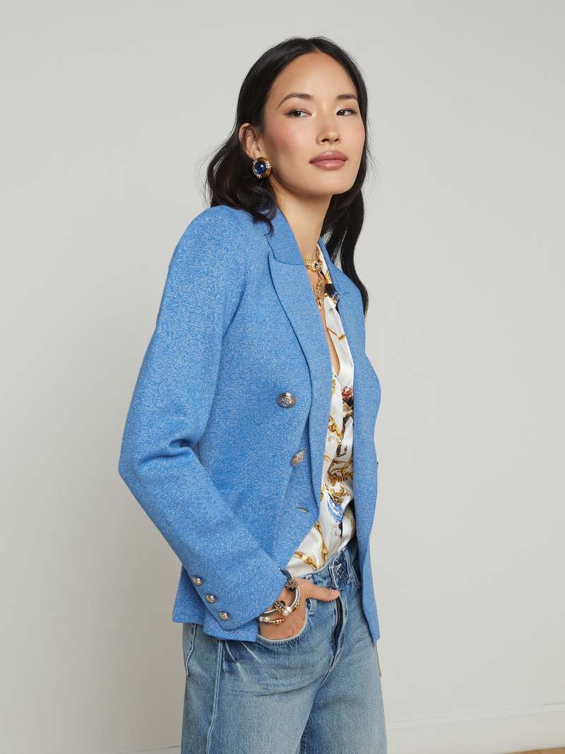 L'Agence Kenzie Double Breasted Blue Blazer size S