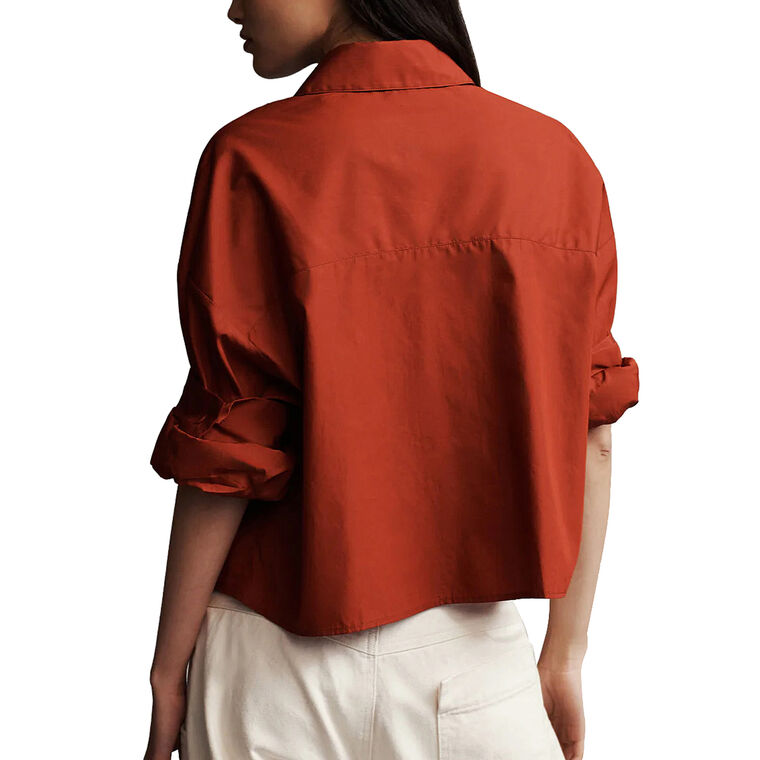 TWP Next EX Cropped Shirt in Wine/Burgundy size M/L