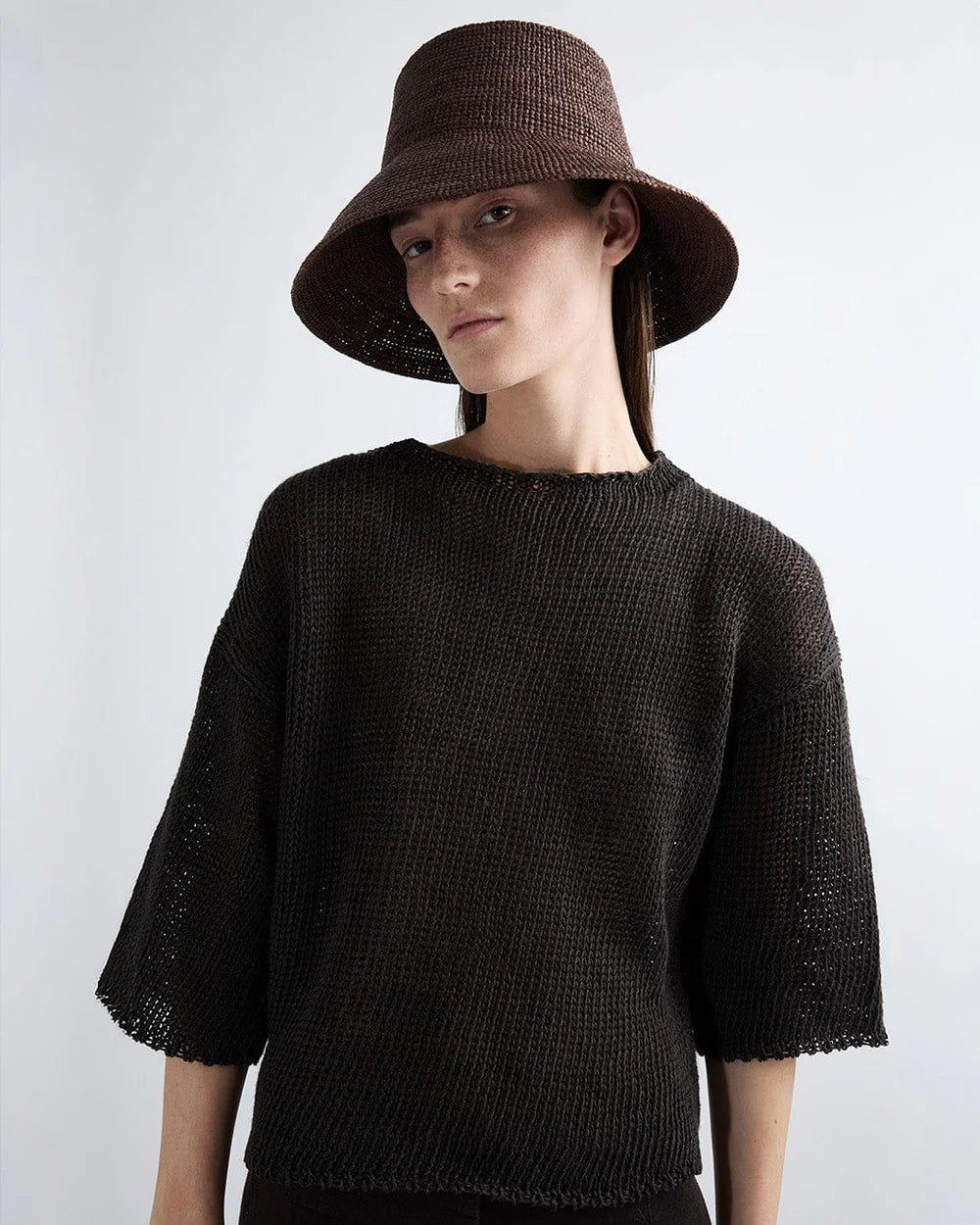 Janessa Leone Felix Bucket Hat Dark Earth size L