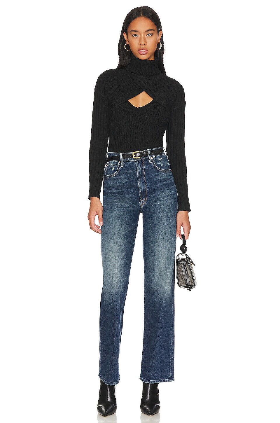 Mother High Waisted Tunnel Vision Sneak jeans in Mile High Wash size 27
