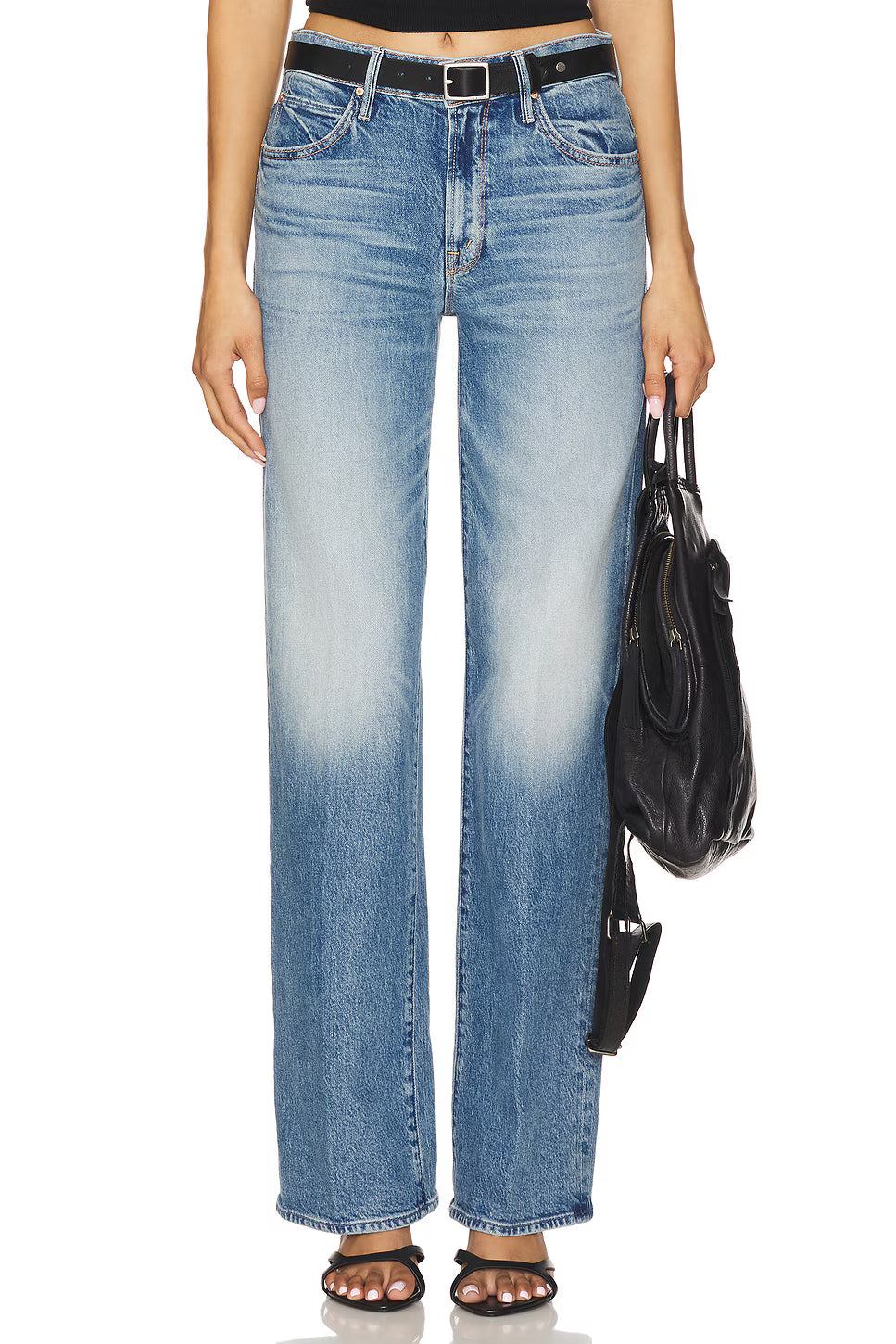 Mother Lil' Mid-Rise Tunnel Vision Sneak Jeans in I'm A Winner Wash size 26