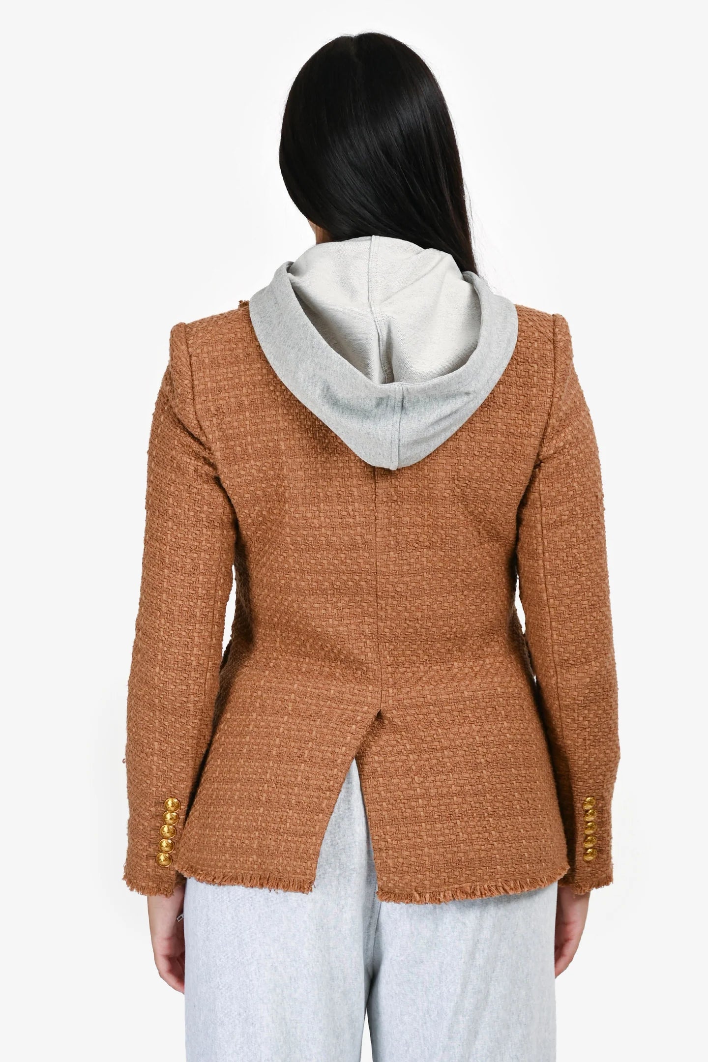 Veronica Beard Miller Dickey Double breasted Brown Tweed Blazer size 12