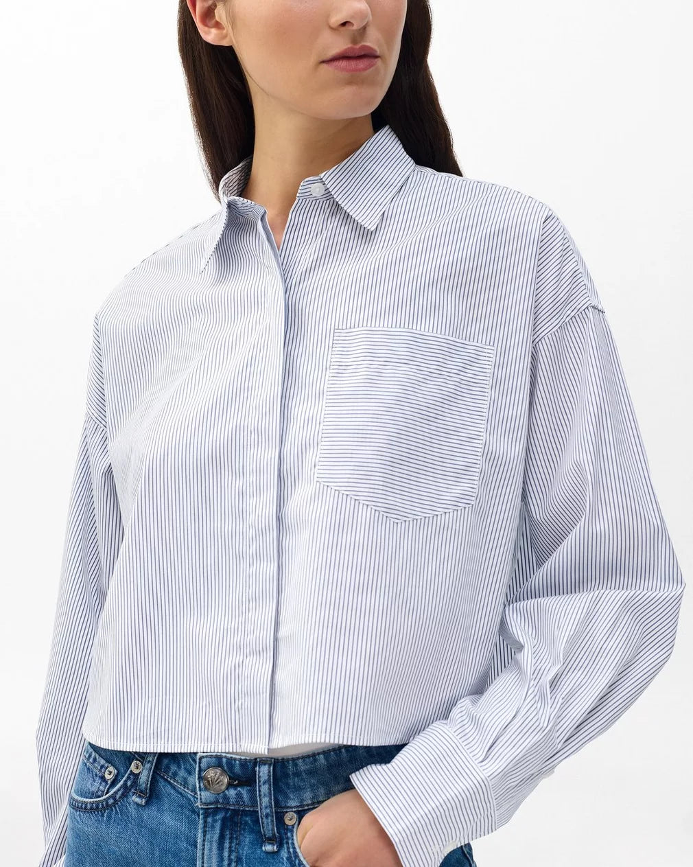 Rag & Bone Marin Cropped Striped Shirt size S