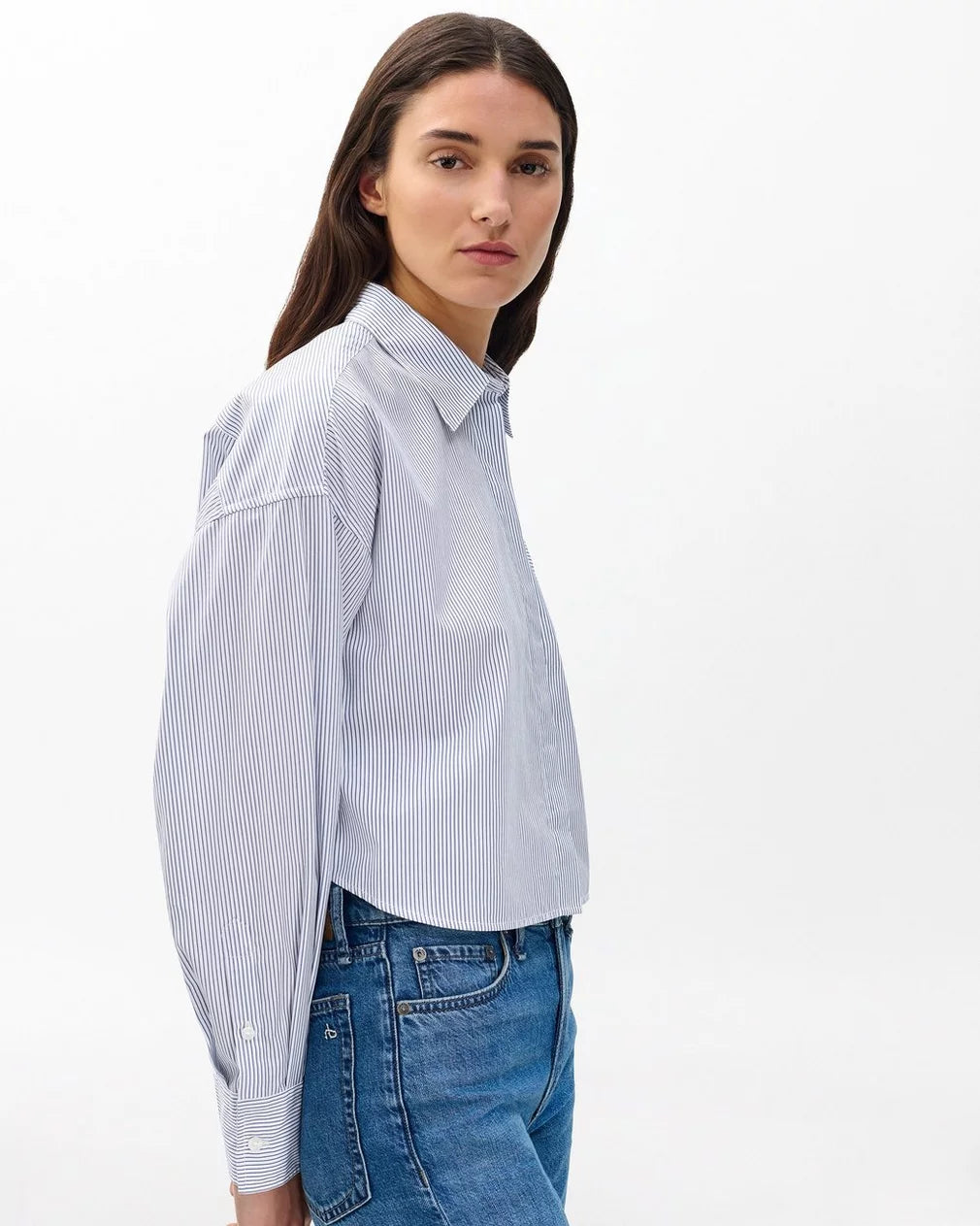 Rag & Bone Marin Cropped Striped Shirt size S