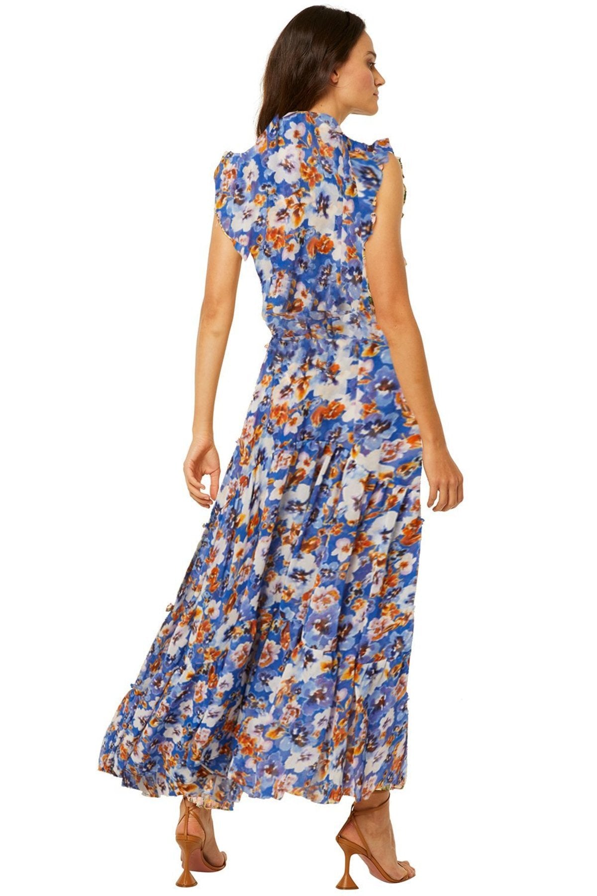 Misa Trina Dress Blue Pansy size S