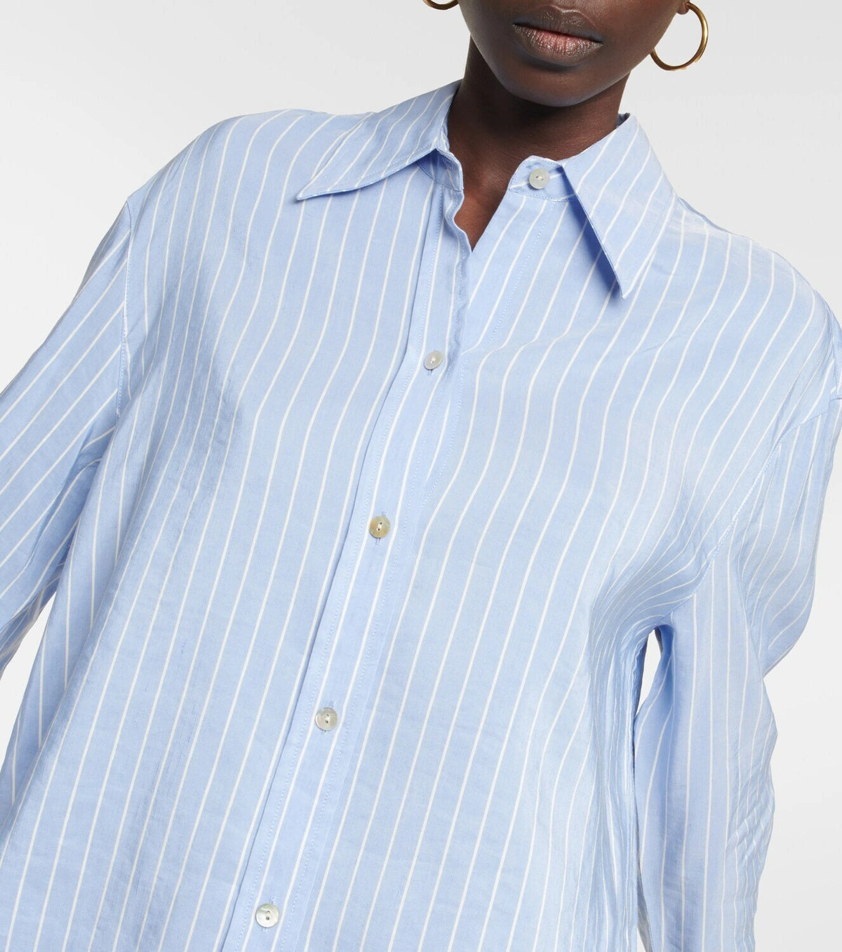 Vince Pinstriped Linen Blend Shirt size XXS