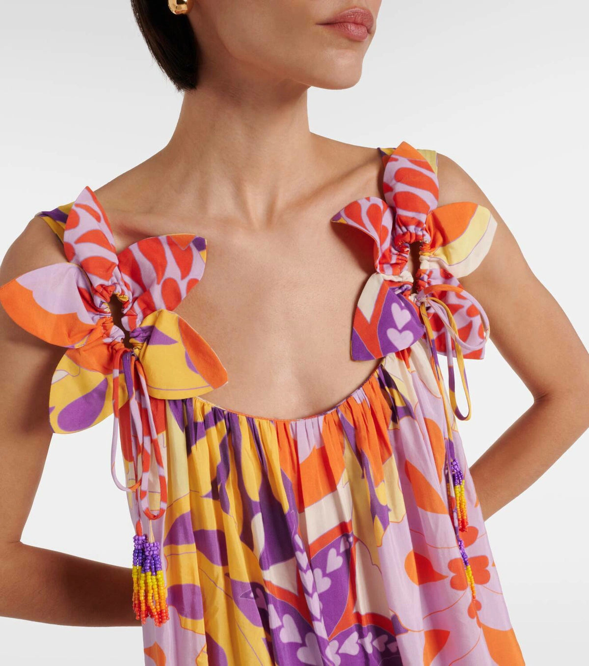 Farm Rio Lee Floral Cotton Blend Maxi Dress size M