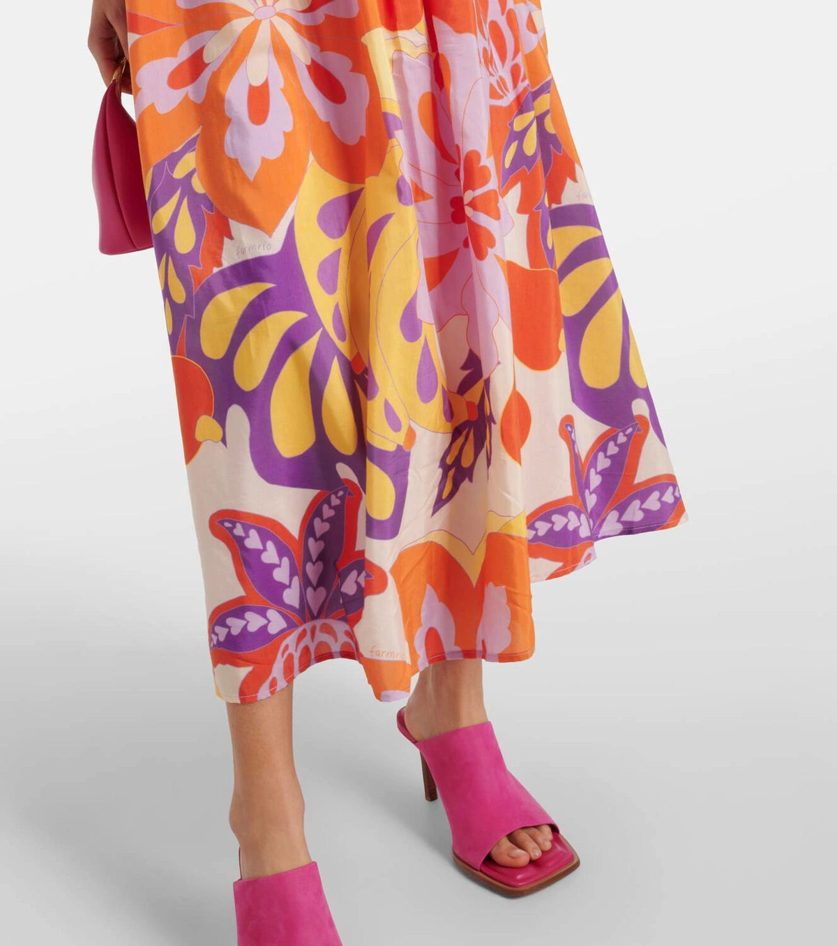 Farm Rio Lee Floral Cotton Blend Maxi Dress size M