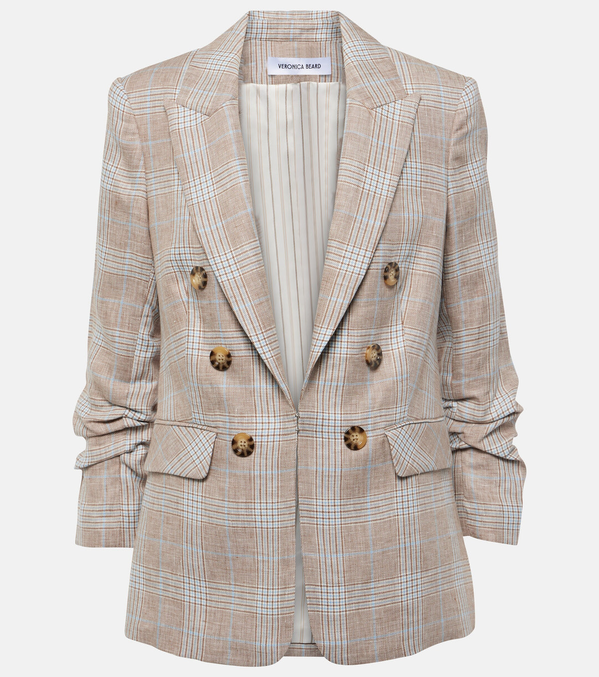 Veronica Beard Beacon Dickey Linen Blazer in Beige size 4