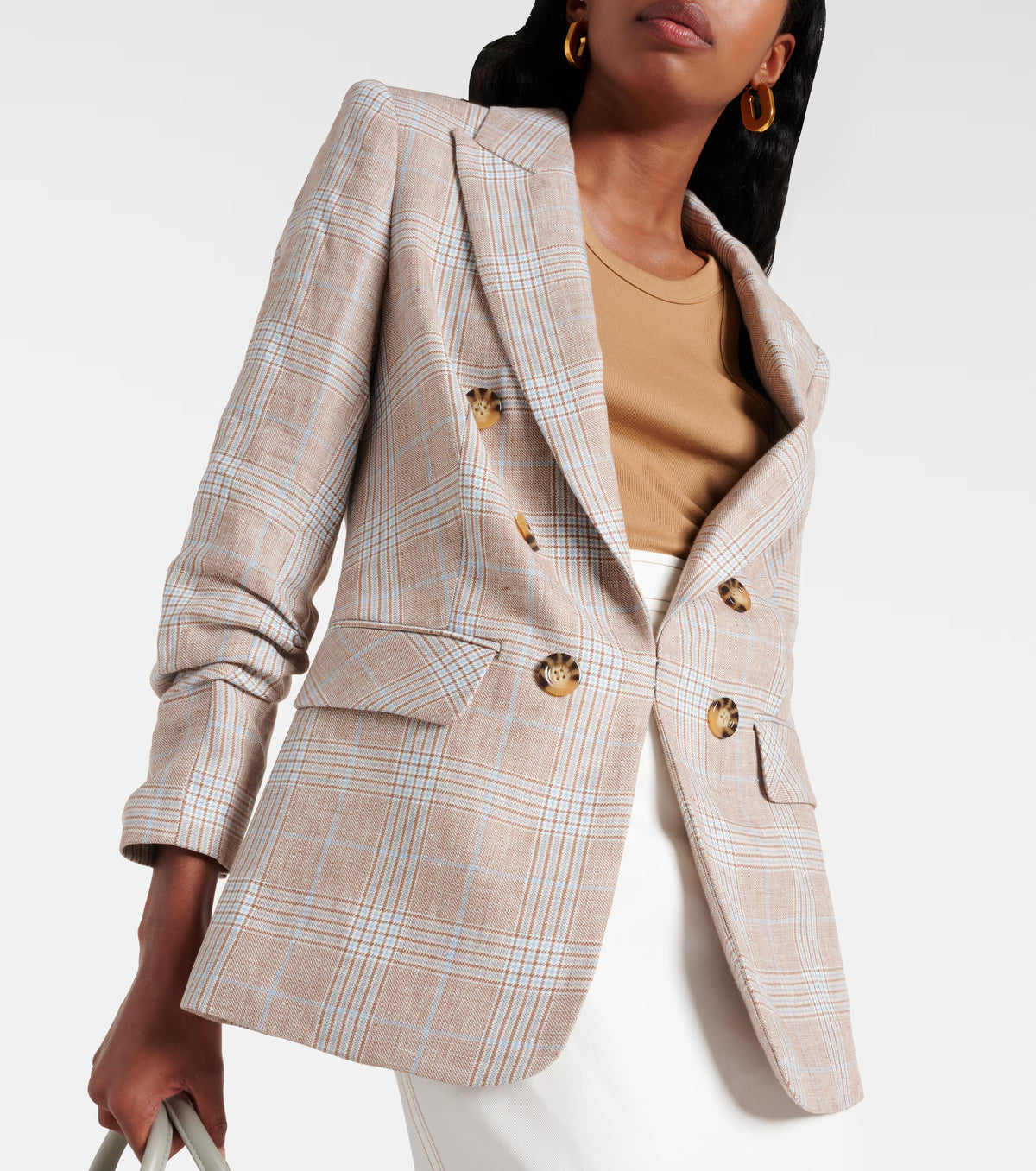 Veronica Beard Beacon Dickey Linen Blazer in Beige size 4