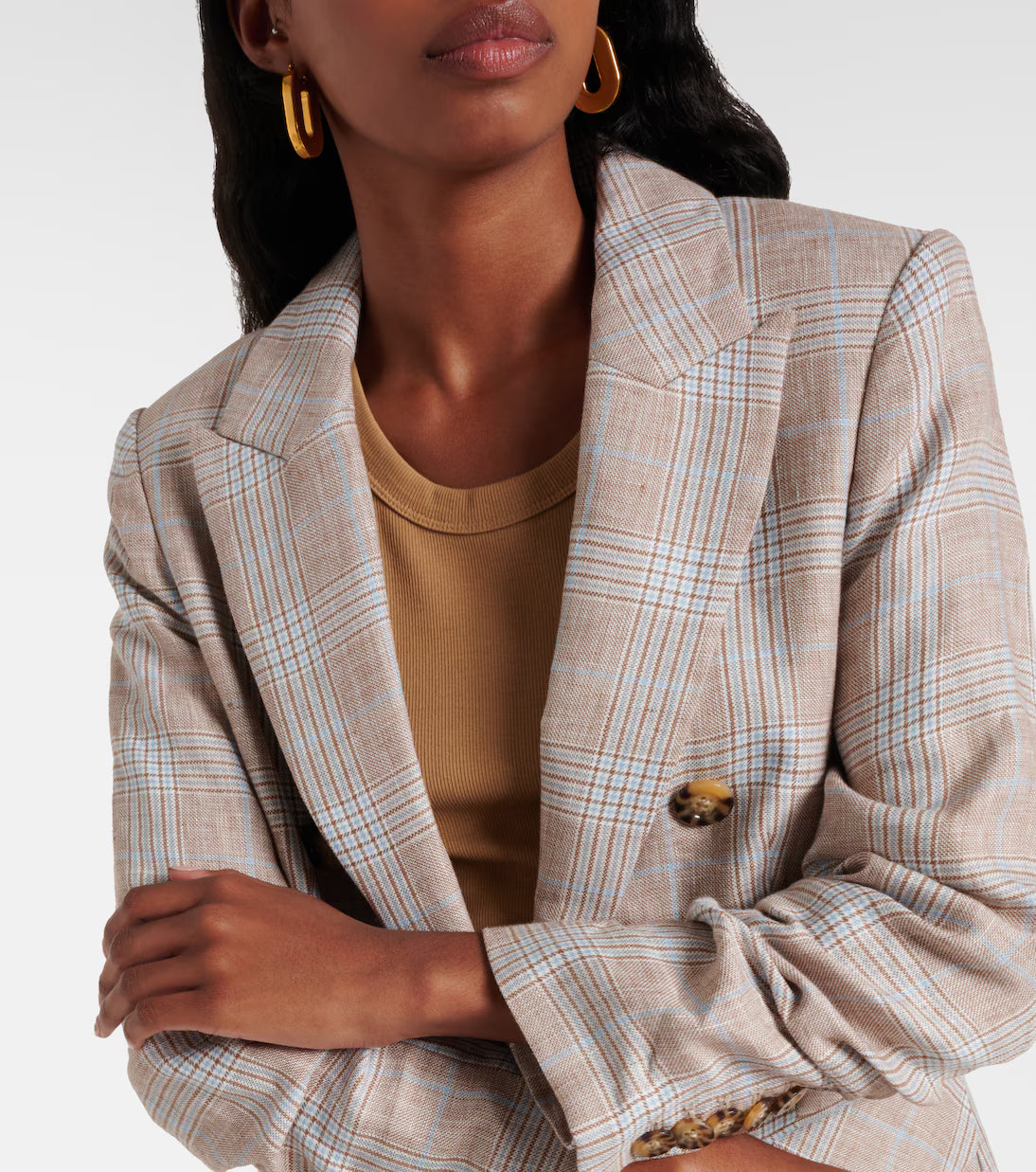 Veronica Beard Beacon Dickey Linen Blazer in Beige size 4