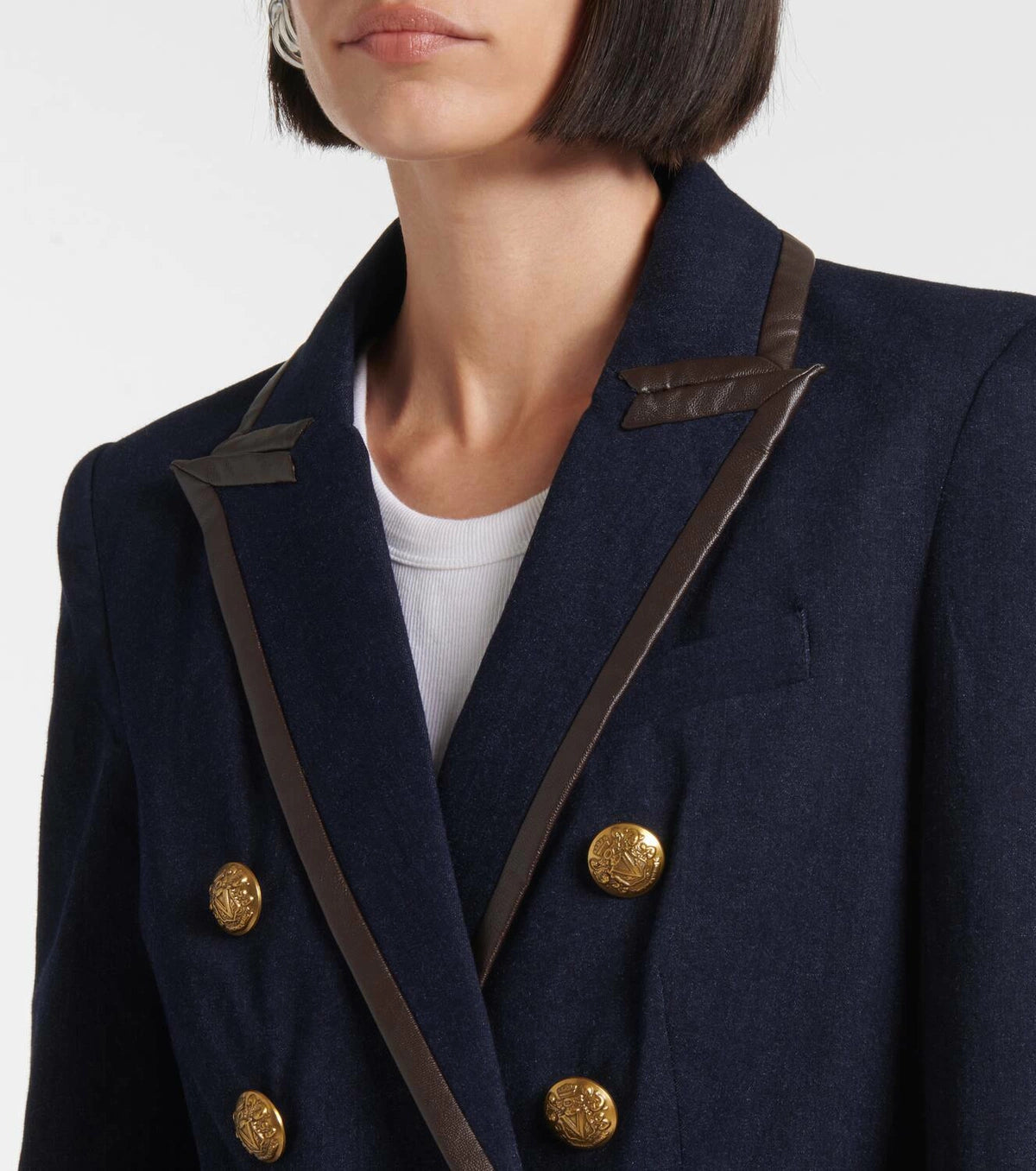 Veronica Beard Miller Denim Dickey Blazer Jacket in Midnight Wash size 16